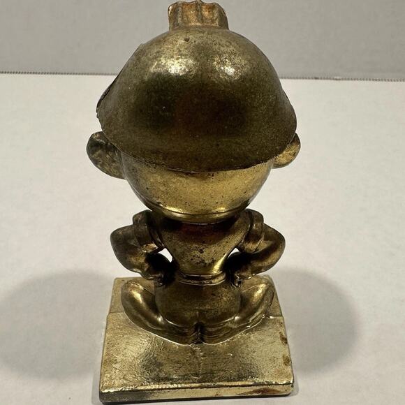 VTG Gold Tone Metal PHILLIPS 66 Petroleum Gas & Oil Field Worker Mascot Figurine - Picture 6 of 12